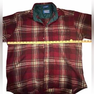 Vintage Pendleton Men's 100% Wool Red Plaid Shirt
